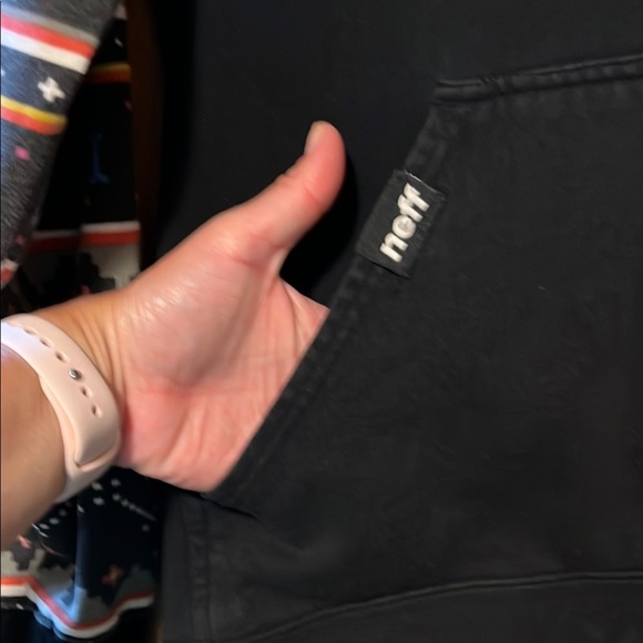 Neff Black Hoodie with Colorful Stripes - Picture 7 of 12